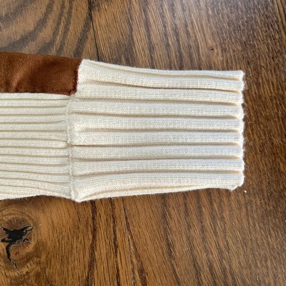 EVEREVE Cream  Women's Sweater with suede trim - Picture 4 of 9